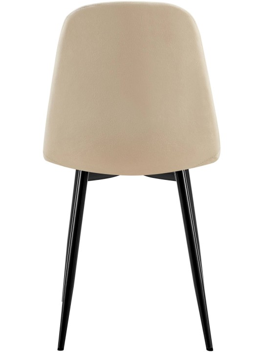 Set van 4 eetkamerstoelen Baxter fluweel, crème