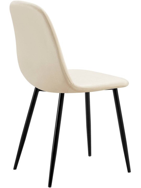 Set van 4 eetkamerstoelen Baxter fluweel, crème