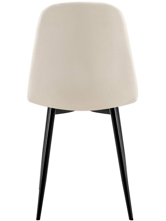 Set van 4 eetkamerstoelen Baxter fluweel, crèmewit