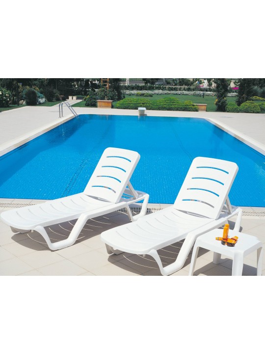 Set van 10 ligstoelen Bahama, wit Set van 10 ligstoelen Bahama, wit