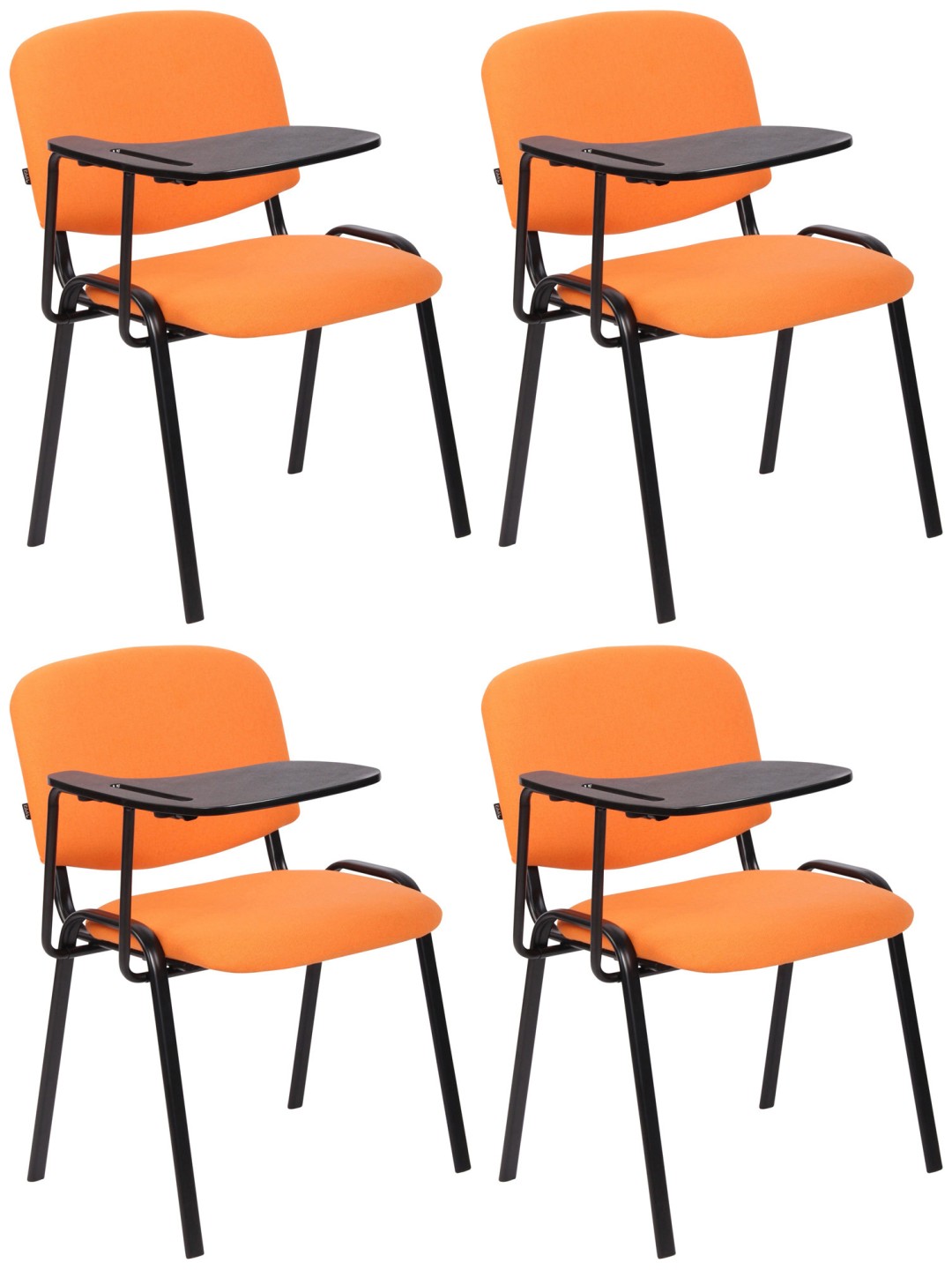 Set van 4 Ken stoelen met klaptafel stof, oranje