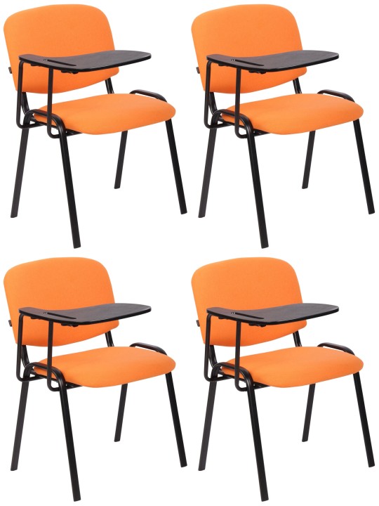 Set van 4 Ken stoelen met klaptafel stof, oranje