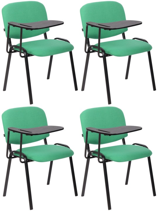 Set van 4 Ken stoelen met klaptafel stof, groen