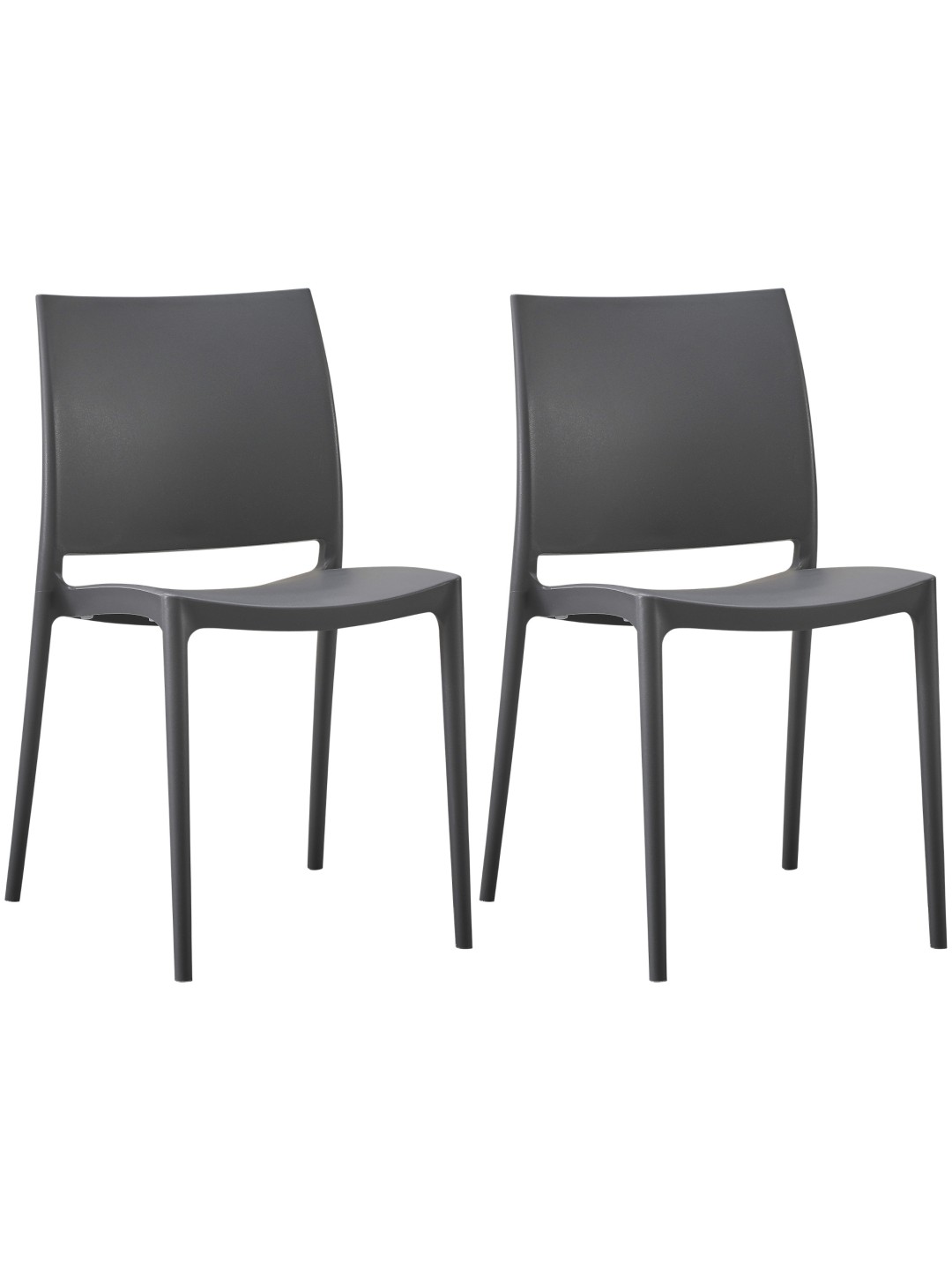 Set van 2 stoelen Meton, donkergrijs