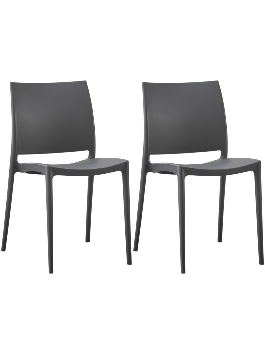 Set van 2 stoelen Meton, donkergrijs Set van 2 stoelen Meton, donkergrijs