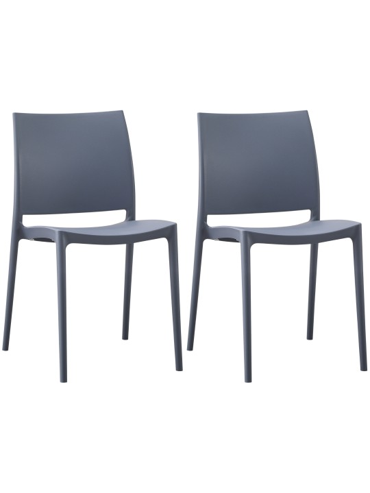 Set van 2 stoelen Meton, grijs