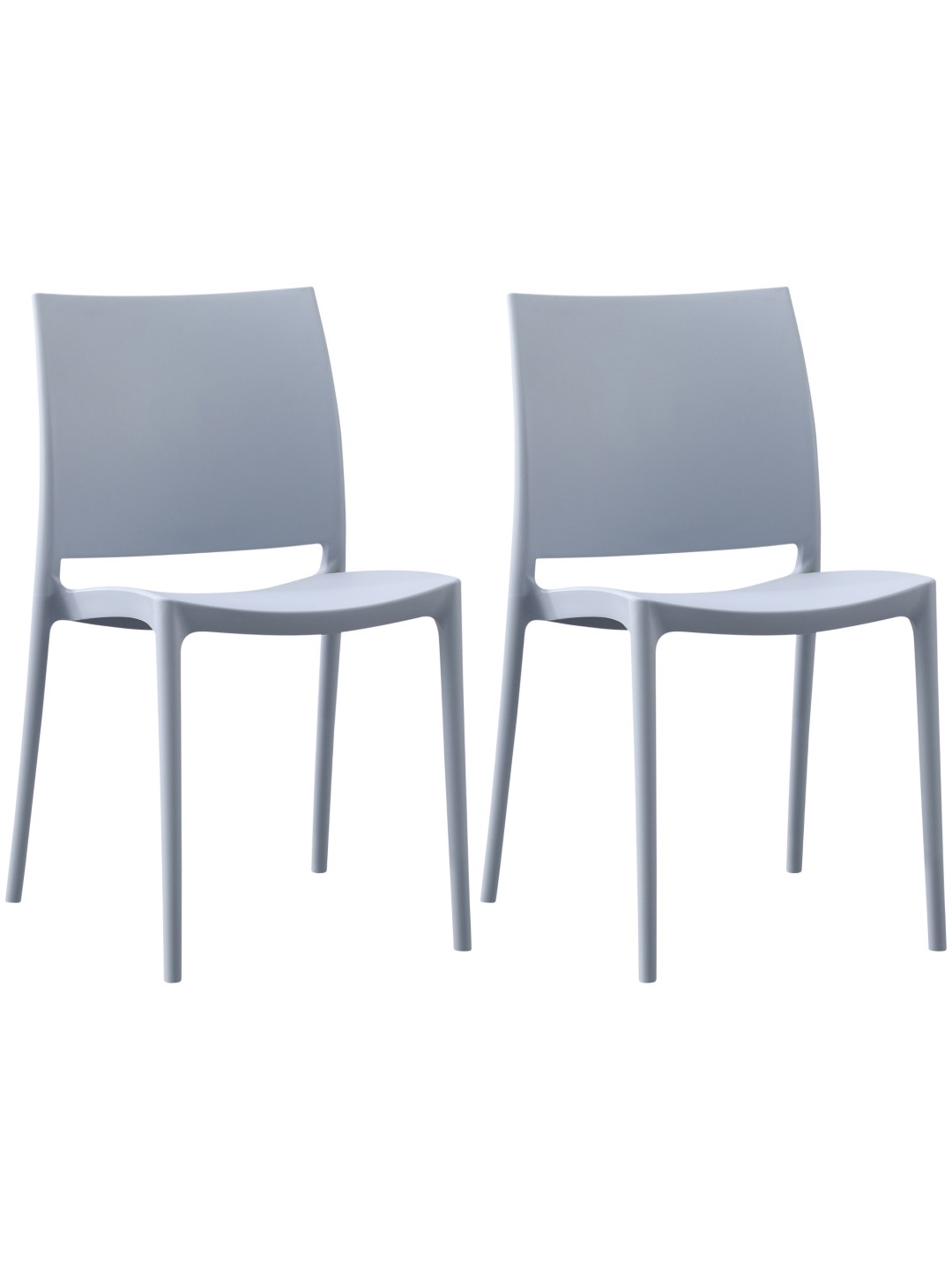 Set van 2 stoelen Meton, lichtgrijs