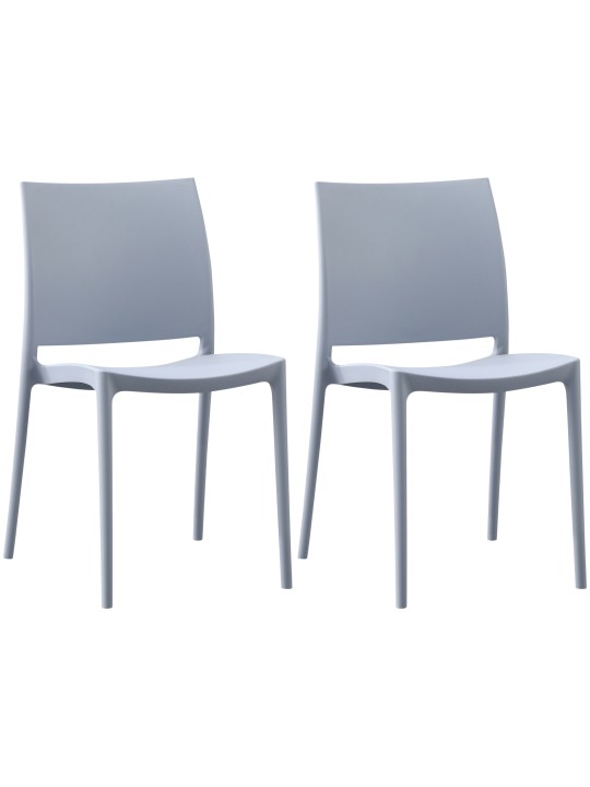 Set van 2 stoelen Meton, lichtgrijs