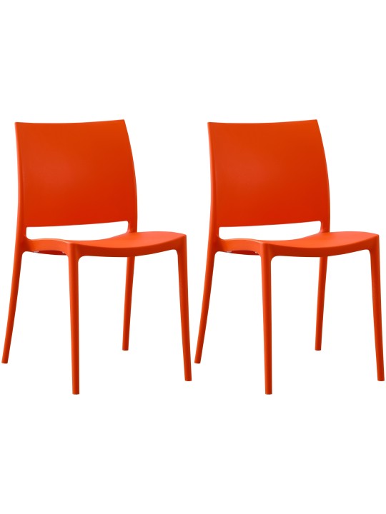 Set van 2 stoelen Meton, oranje
