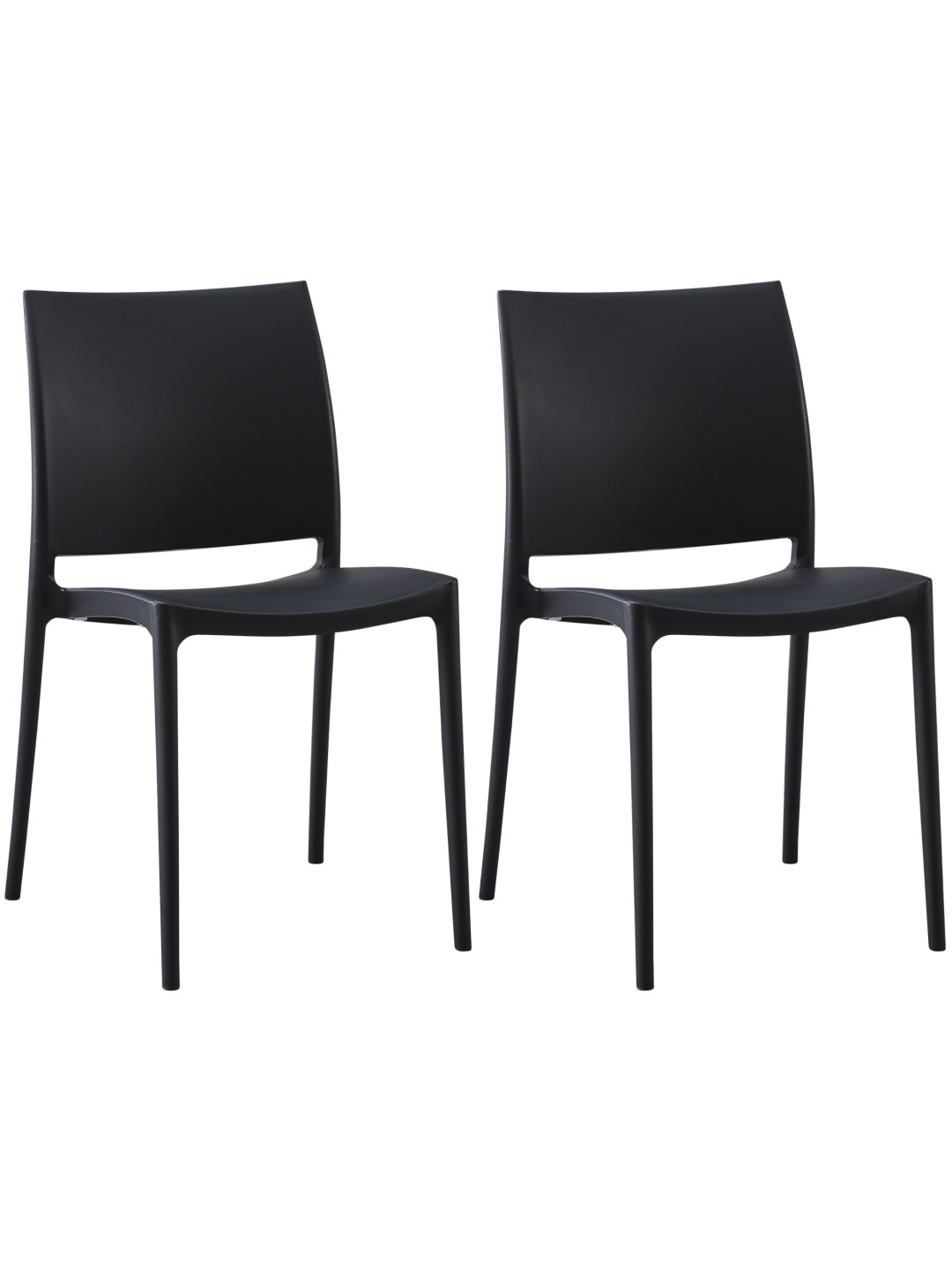 Set van 2 stoelen Meton, zwart