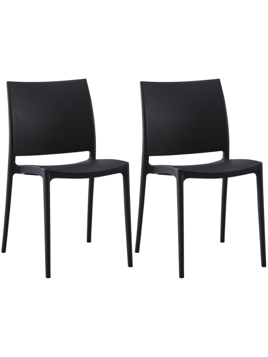 Set van 2 stoelen Meton, zwart