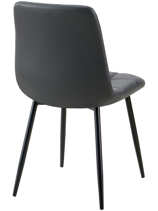 Set van 4 eetkamerstoelen Antibes kunstleer, zwart
