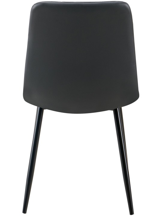 Set van 4 eetkamerstoelen Antibes kunstleer, zwart