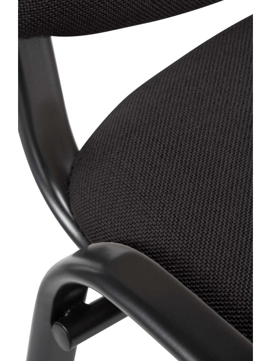 Bezoekersstoel Ken stof, zwart