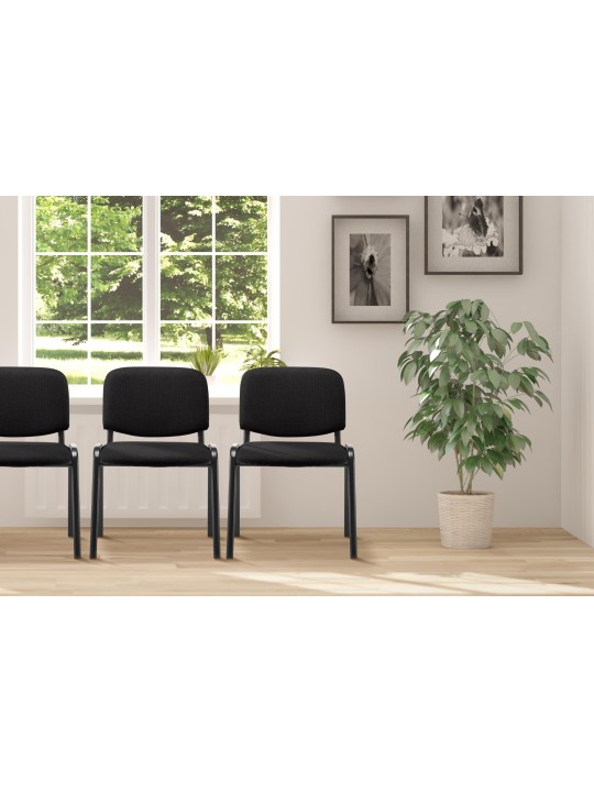 Bezoekersstoel Ken stof, zwart