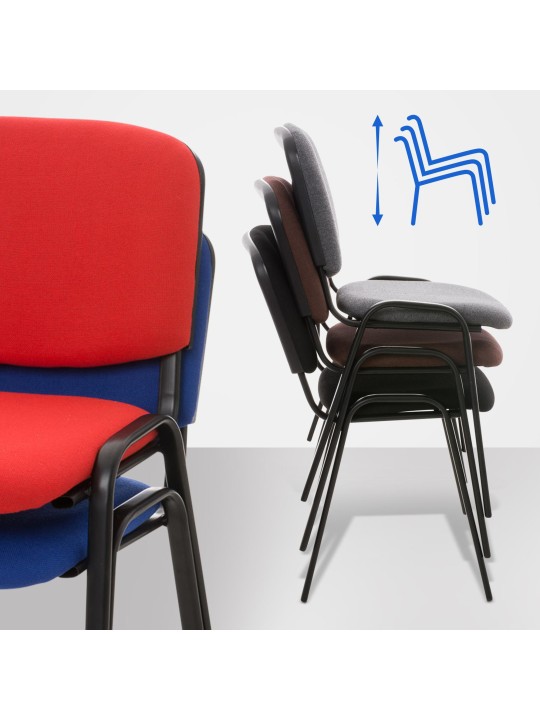 Bezoekersstoel Ken stof, blauw