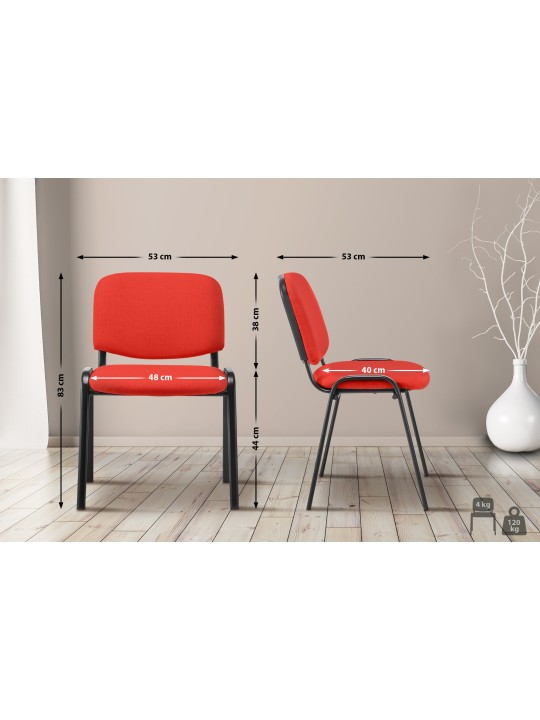 Bezoekersstoel Ken stof, rood