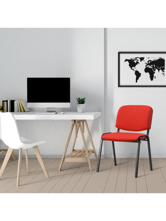 Bezoekersstoel Ken stof, rood