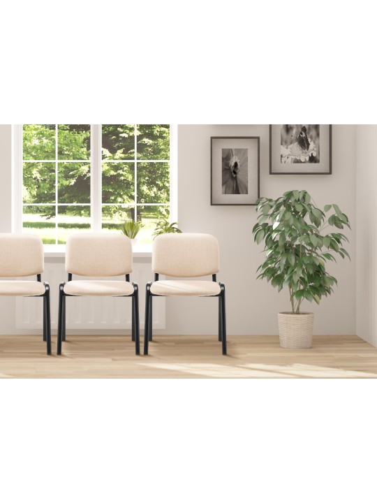 Bezoekersstoel Ken stof, crème