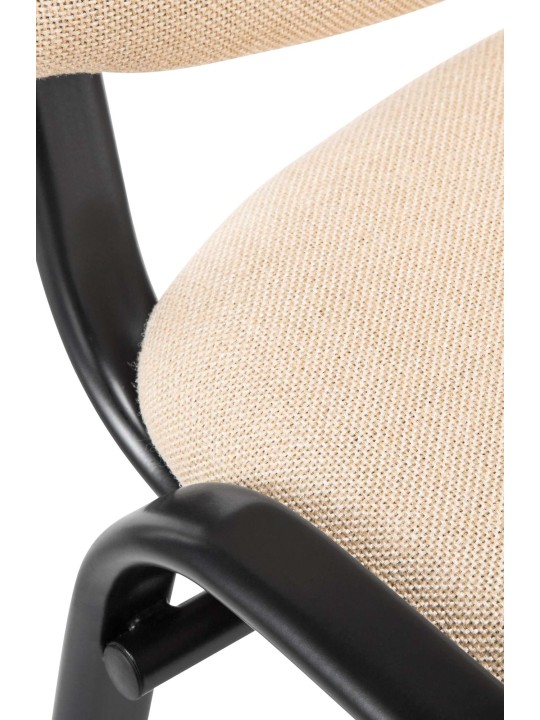 Bezoekersstoel Ken stof, crème