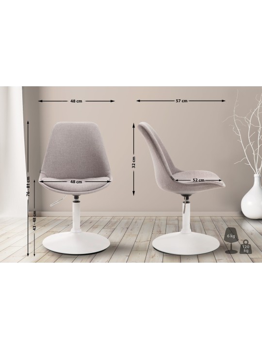 Stoel Maverick W stof, grijs