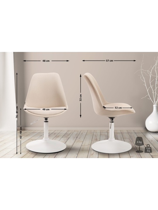 Stoel Maverick W stof, crème Stoel Maverick W stof, crème