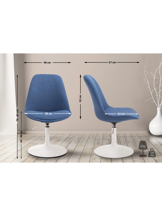Stoel Maverick W stof, blauw Stoel Maverick W stof, blauw