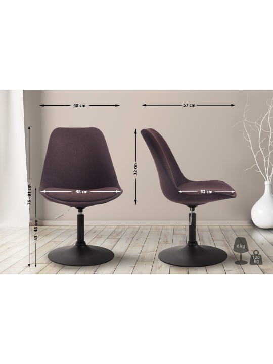 Stoel Maverick B stof, bruin