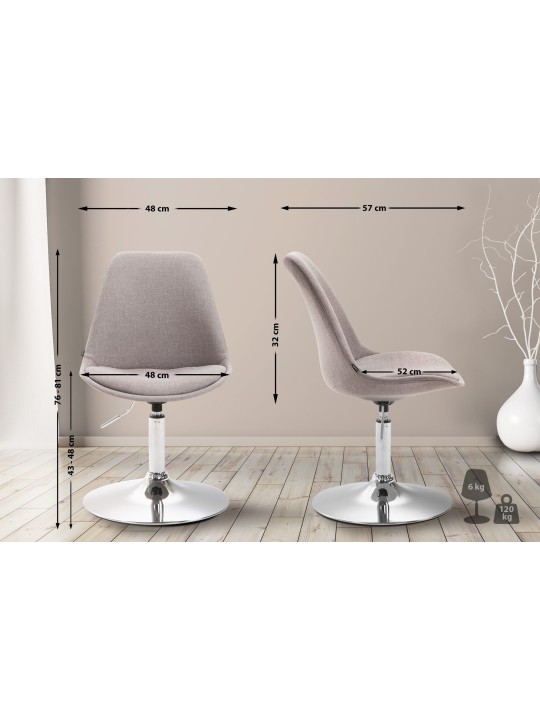 Stoel Maverick C stof, grijs