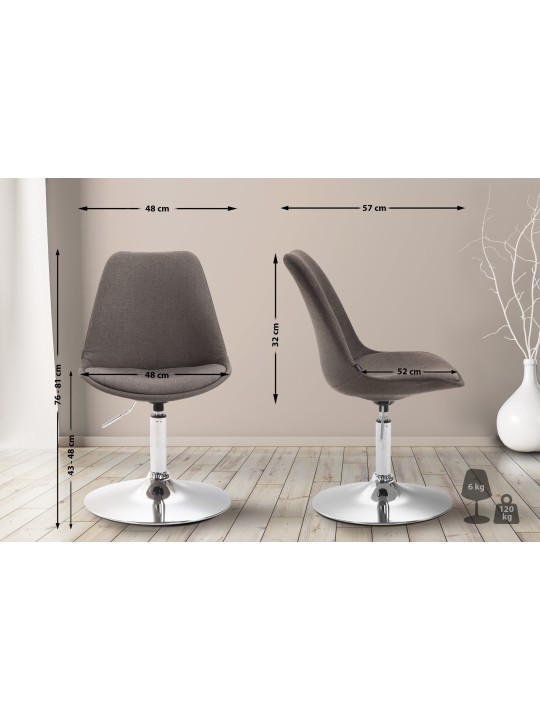 Stoel Maverick C stof, donkergrijs