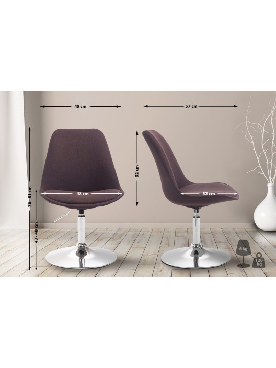 Stoel Maverick C stof, bruin