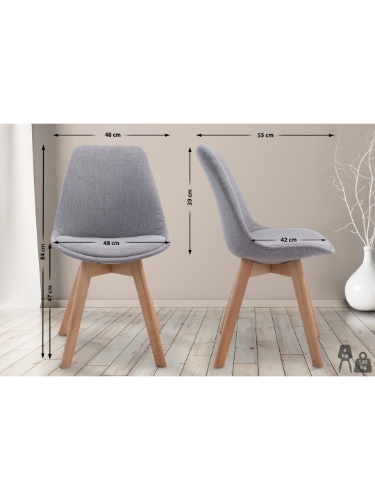 Bezoekersstoel Borneo V2 Natura stof, grijs Bezoekersstoel Borneo V2 Natura stof, grijs