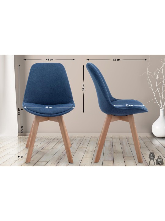 Bezoekersstoel Borneo V2 Natura stof, blauw Bezoekersstoel Borneo V2 Natura stof, blauw
