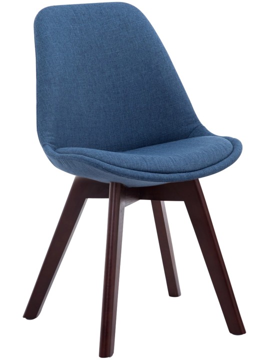 Bezoekersstoel Borneo V2 walnoot stof, blauw Bezoekersstoel Borneo V2 walnoot stof, blauw