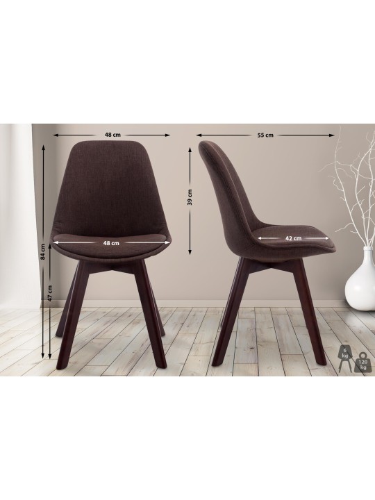 Bezoekersstoel Borneo V2 walnoot stof, bruin Bezoekersstoel Borneo V2 walnoot stof, bruin