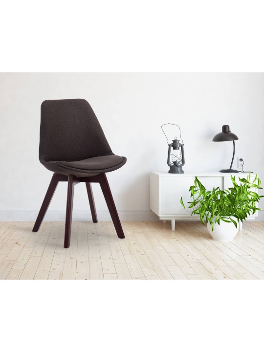 Bezoekersstoel Borneo V2 walnoot stof, donkergrijs Bezoekersstoel Borneo V2 walnoot stof, donkergrijs