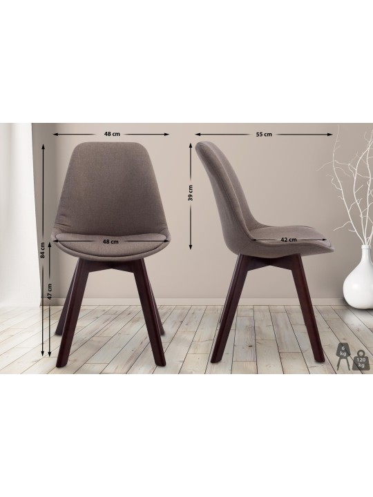 Bezoekersstoel Borneo V2 walnoot stof, taupe Bezoekersstoel Borneo V2 walnoot stof, taupe