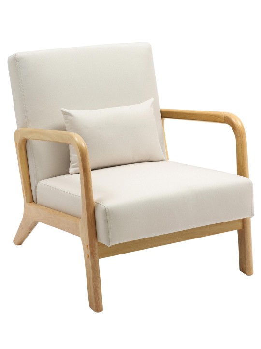 Fauteuil Hibbing stof, crème