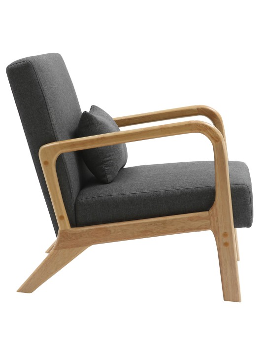 Fauteuil Hibbing stof, donkergrijs