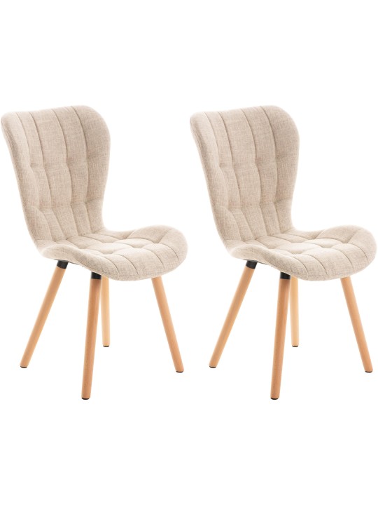 Set van 2 stoelen Elda stof, crème
