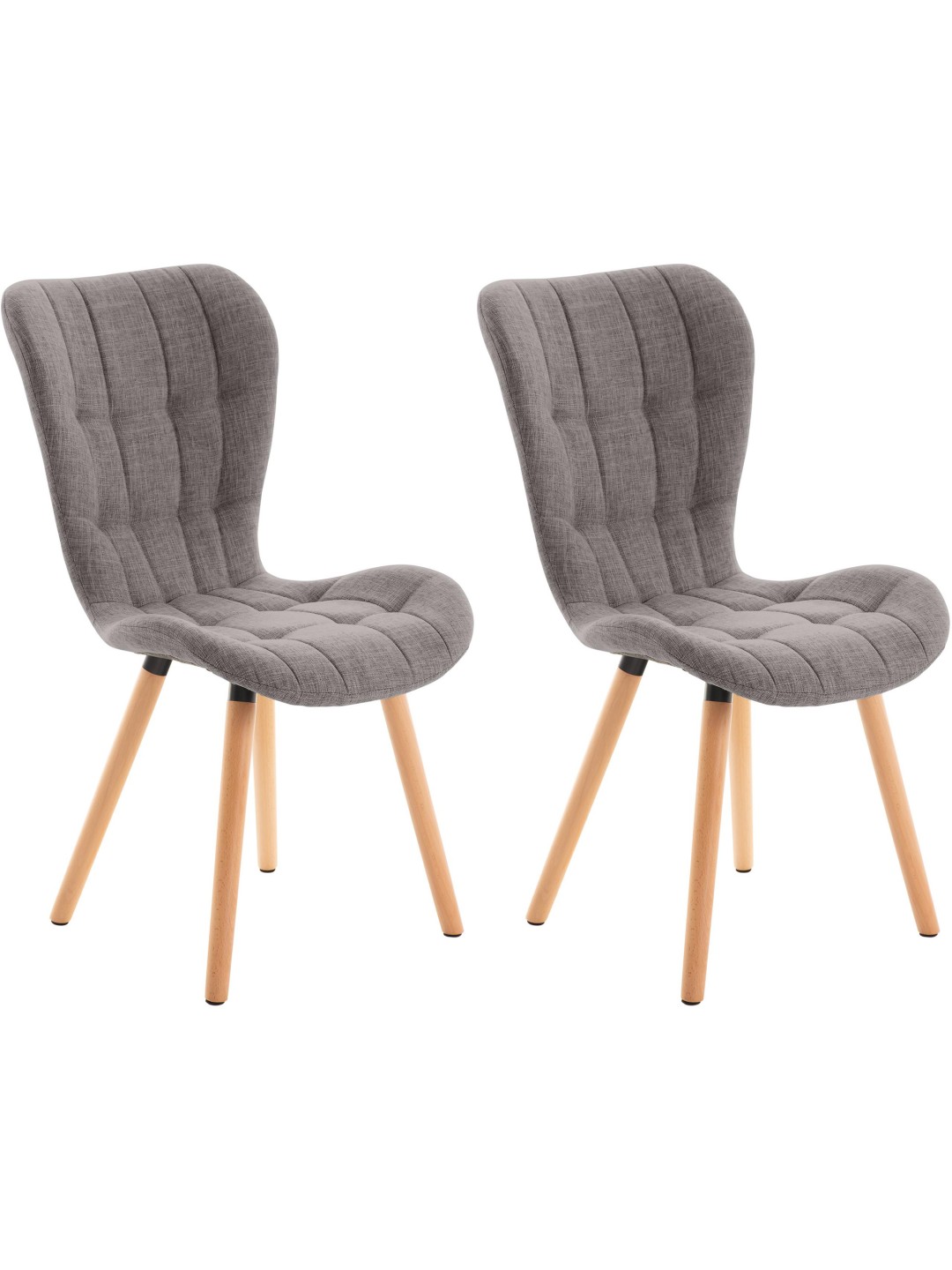 Set van 2 stoelen Elda stof, lichtgrijs