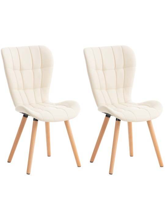Set van 2 stoelen Elda kunstleer, crème