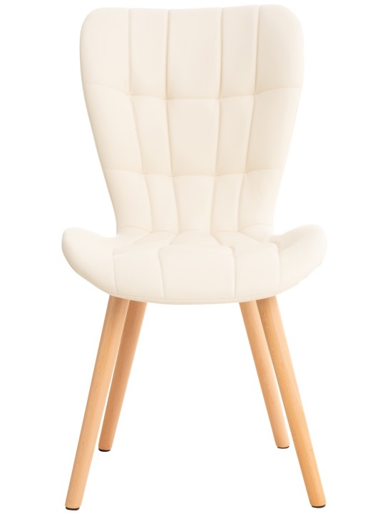 Set van 2 stoelen Elda kunstleer, crème