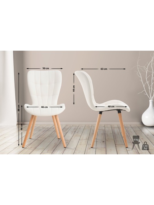 Set van 2 stoelen Elda kunstleer, wit