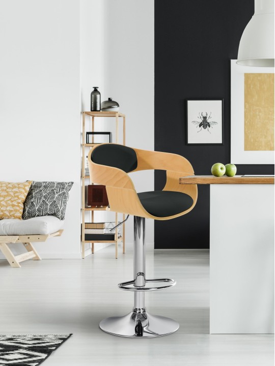 Barkruk Kingston C, naturel/zwart