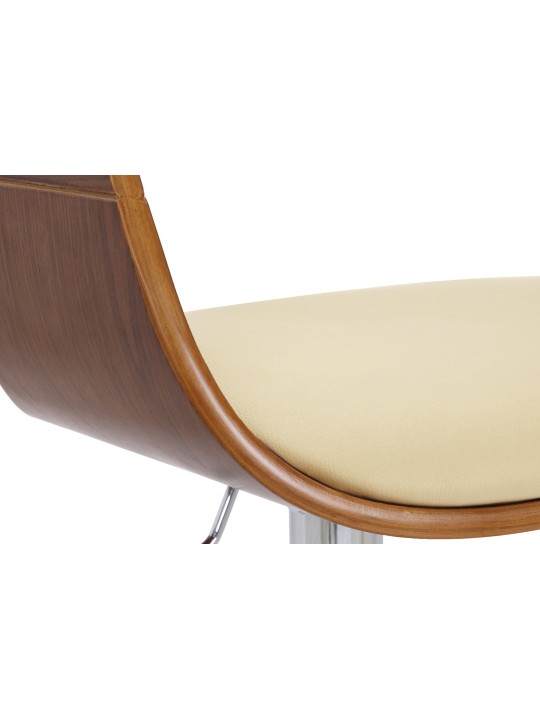 Barkruk Kingston C, walnoot/crème