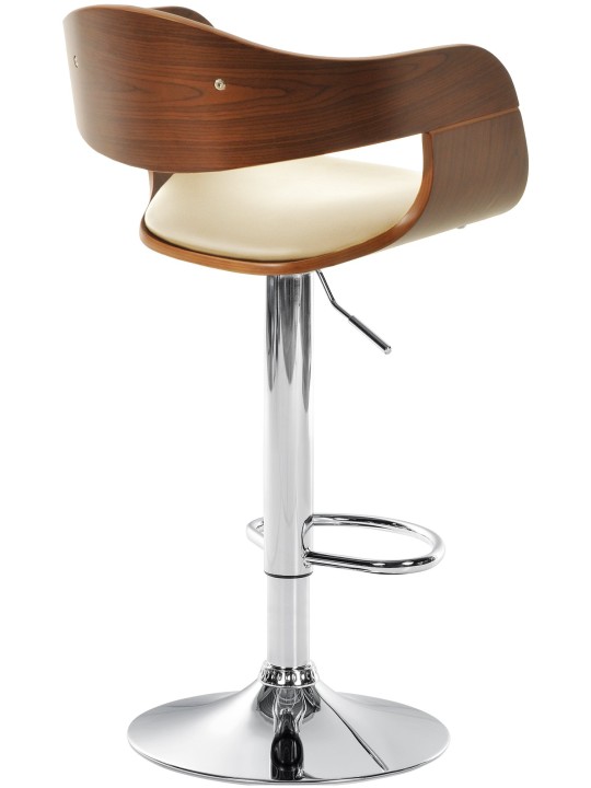 Barkruk Kingston C, walnoot/crème