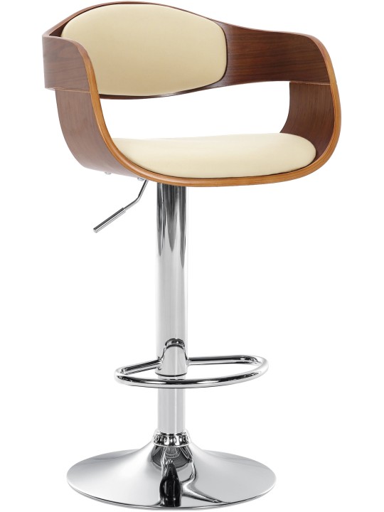 Barkruk Kingston C, walnoot/crème