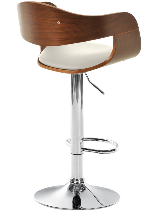 Barkruk Kingston C, walnoot/wit