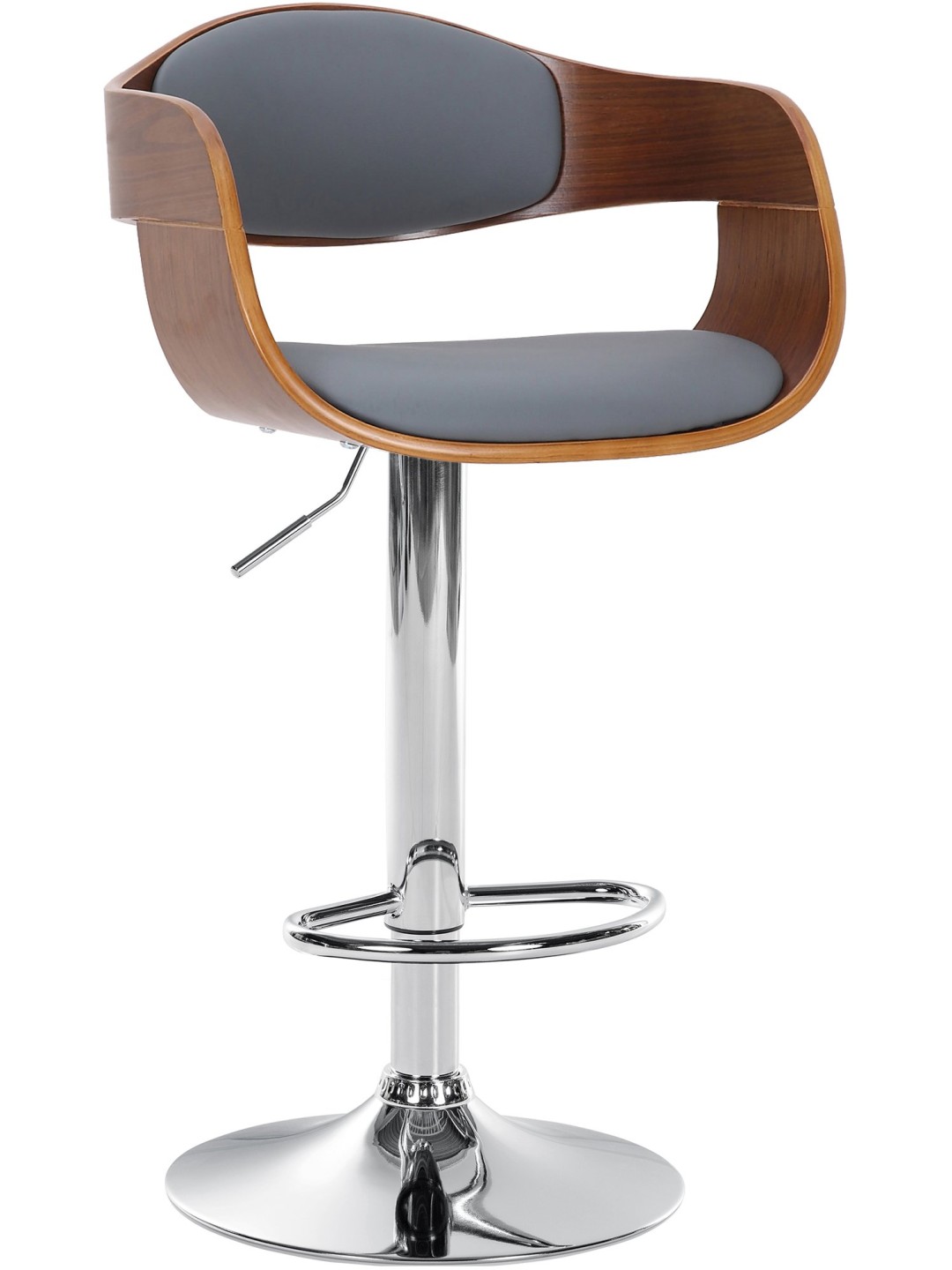 Barkruk Kingston C kunstleer, walnoot/grijs